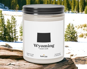 Wyoming Scented Candle - Homesick Gift | Missing Home Gift | State Scented Candle | Moving Gift | College Student Gift | State Candles