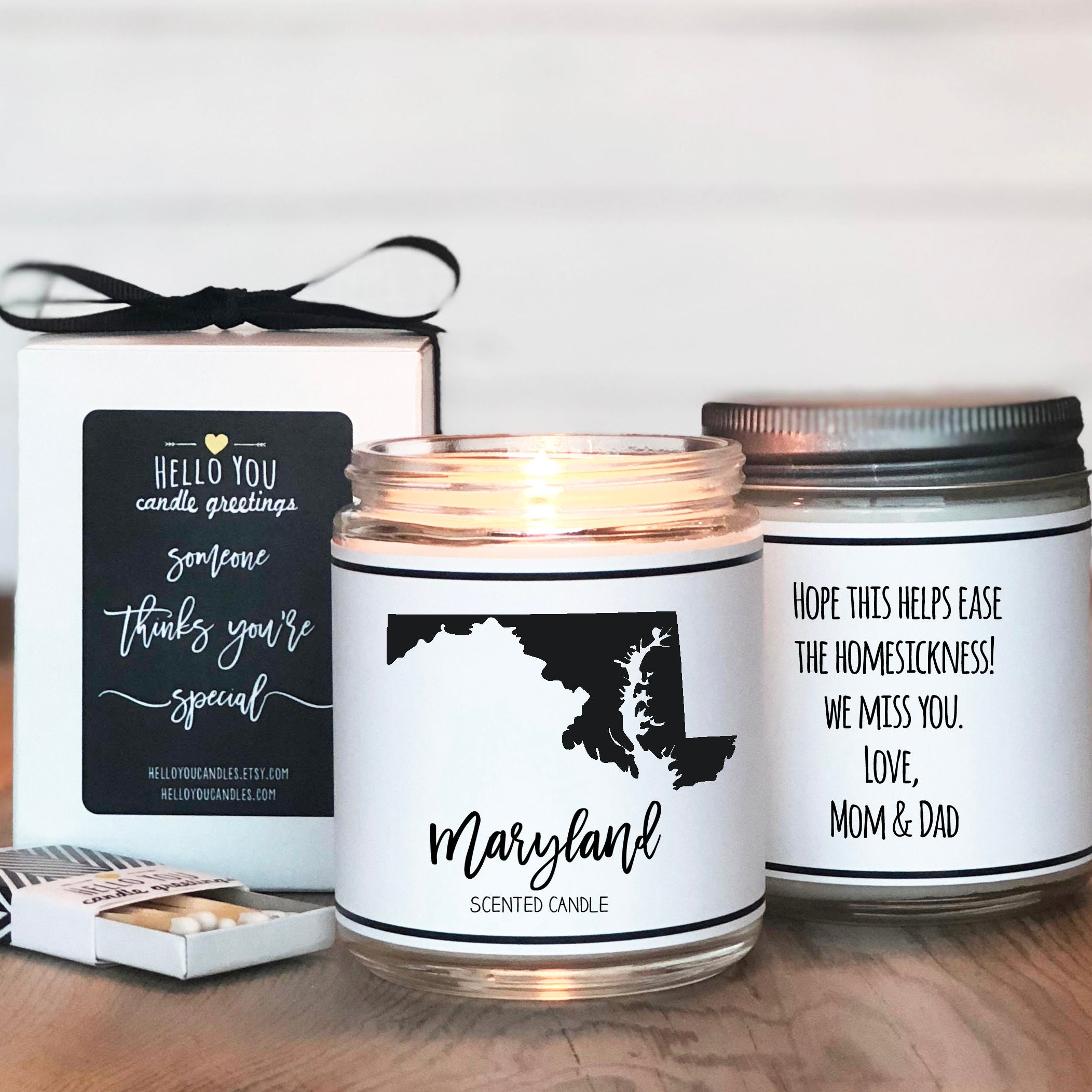 Maryland Scented Candle Homesick Gift I Love Maryland State
