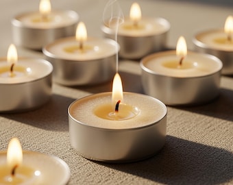 Natural Soy Tealight Candles: Unscented Wedding Table Decor