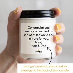 Master's Degree Graduation Gift Candle Personalized Graduation Gift Send a Graduation Gift Master's Degree Gift Candle image 3
