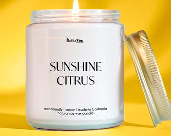 Summer Candle Citrus Scented Candle Gift for Teacher End of Year Gift for School Staff Gift for Best Friend Lemon Scented Candle
