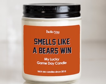 Football gift | Gifts for Him | Smells Like a Bears Win Candle | Chicago Bears Gift NFL Gift Candle | Game Day Decor Sports Candle