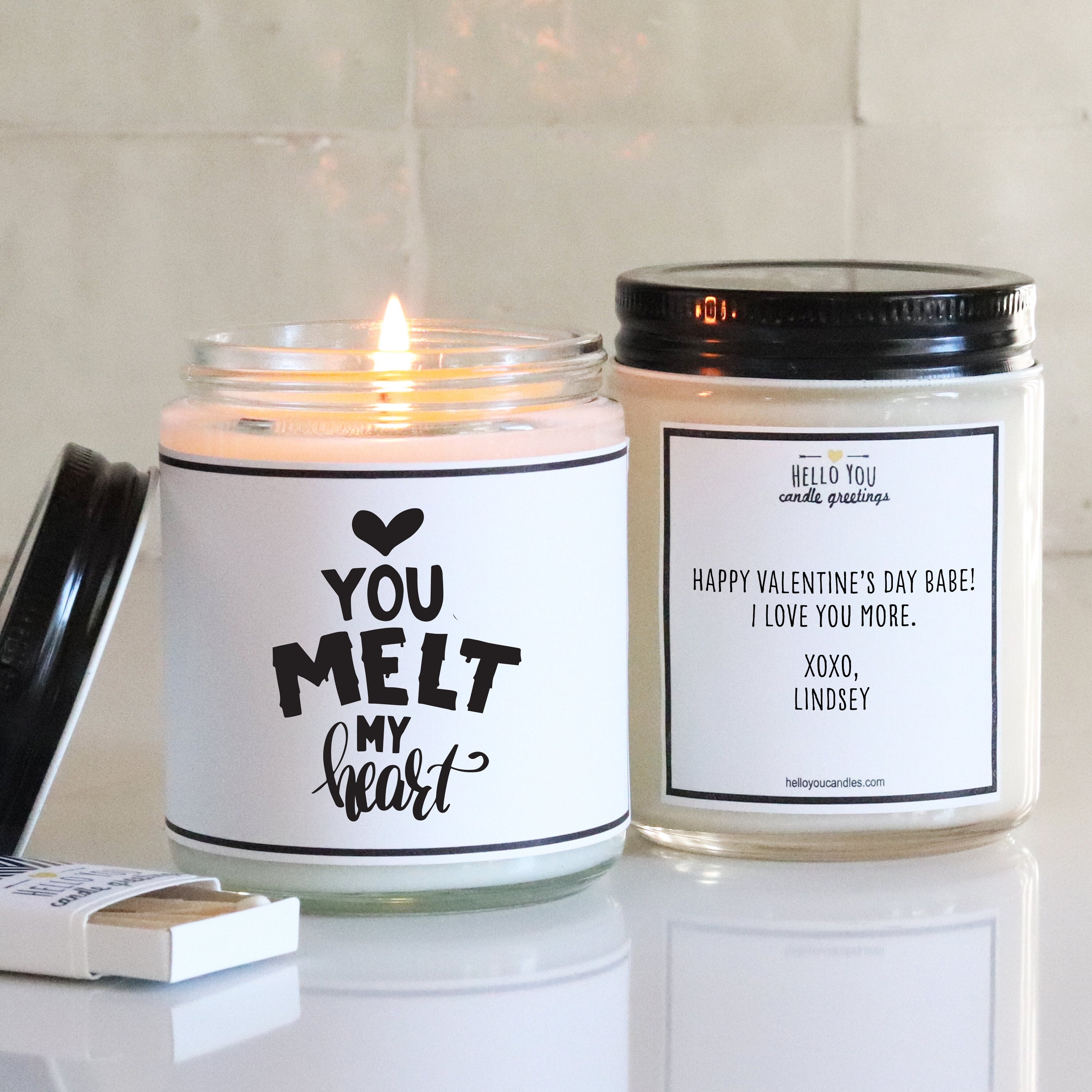 Heart Soy Wax Candle with Glass Jar