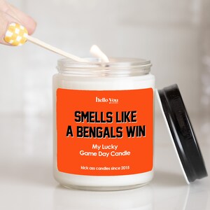 Bengals Win Soy Candle: Cincinnati Football Fan Gift image 2