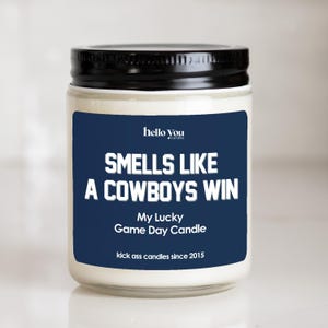 Dallas Cowboys Win Scented Candle: NFL Game Day Decor