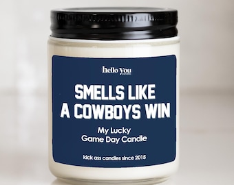 Dallas Cowboys Win Scented Candle: NFL Game Day Decor