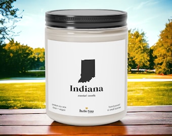 Indiana Scented Candle - Homesick Gift | Miss Home Gift | State Scented Candle | Moving Gift | College Student Gift | State Candles