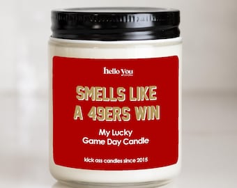 49ers Win Scented Candle: San Francisco Football Gift
