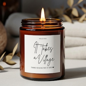 Teacher Gifts for Teacher Appreciation Gifts for Daycare Teachers It Takes a Village Candle Gift Thank You Candle Babysitter Gifts