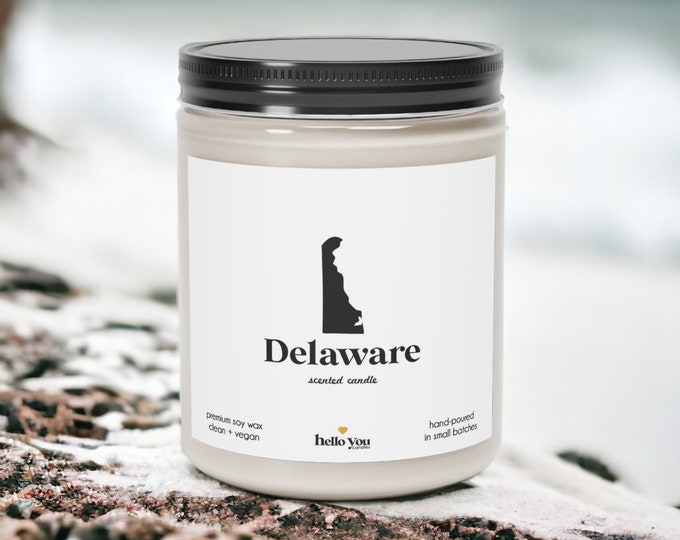 Delaware Scented Candle - Homesick Gift | Feeling Homesick | State Scented Candle | Moving Gift | College Student Gift | State Candles