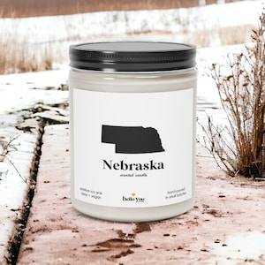 Nebraska Scented Candle - Homesick Gift | Feeling Homesick | State Scented Candle | Moving Gift | College Student Gift | State Candles