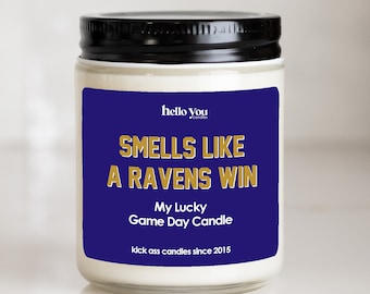 NFL Team Football Gifts, Lucky Game Day Candle, Smells like a Ravens Win Candle gifts for him, gifts for men