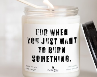 Father's Day gift for Dad For when you just want to burn something candle for brother gift ideas Funny Candles for boyfriend gifts