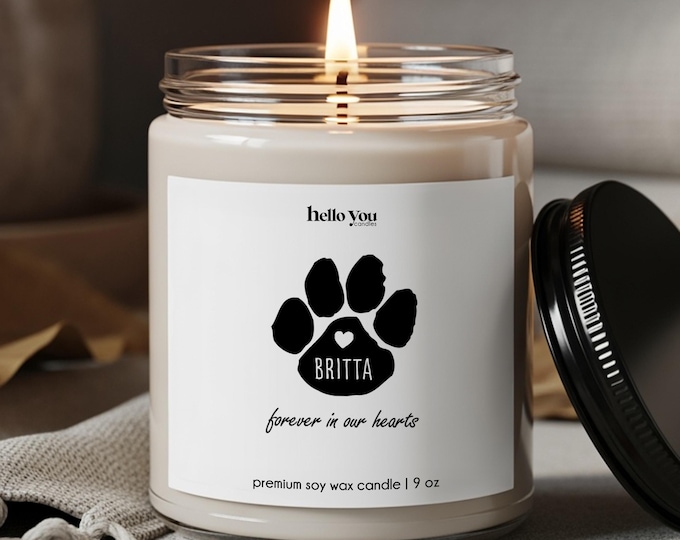 Featured listing image: Pet Memorial Candle: Dog Loss Gift Cat Loss Gift Rainbow Bridge Gift Pet Loss Gift Pet Sympathy Gift In Loving Memory Gift