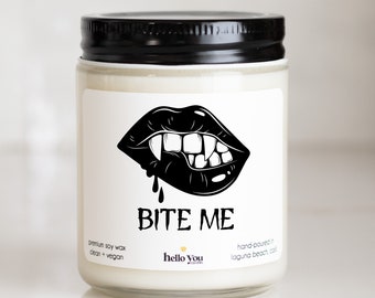 Bite Me Halloween Candle | Halloween Gift | Spooky Candle | Halloween Decor Candle | Cute Halloween Candle | Vampire Candle