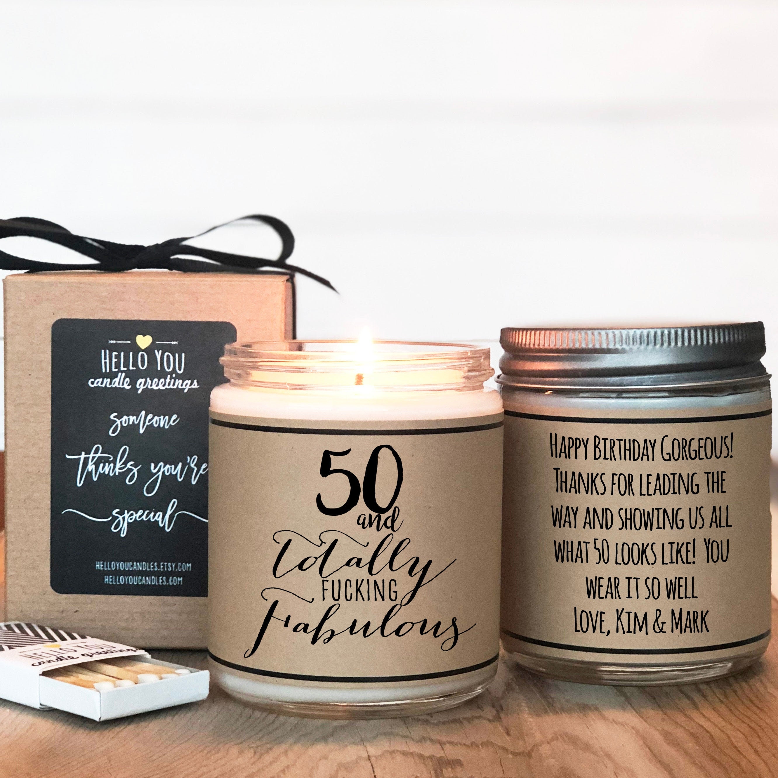 50th Birthday Gift Candle Birthday Gift For Her Funny Birthday Gift