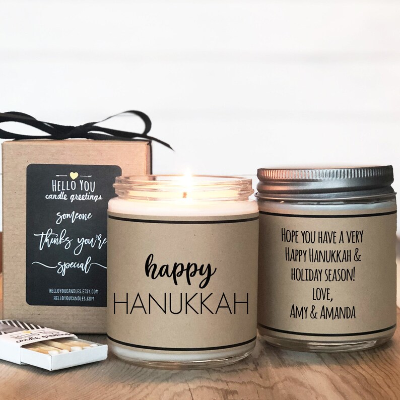Happy Hanukkah Candle Hanukkah Gift Personalized Hanukkah Etsy