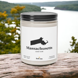 Massachusetts Scented Candle - Homesick Gift | Miss Home Gift | State Scented Candle | Moving Gift | College Student Gift | State Candles