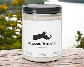 Massachusetts Scented Candle - Homesick Gift | Miss Home Gift | State Scented Candle | Moving Gift | College Student Gift | State Candles