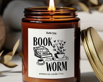 Bookworm Soy Candle: Funny Book Lover Gift