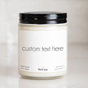 Custom Label Soy Candle: Personalized Text Gifts