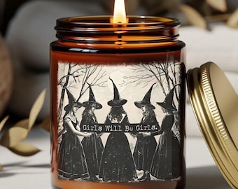 Girls will be Girls Halloween Candle Halloween Home Decor Fall Candle Halloween Party Hostess Gift
