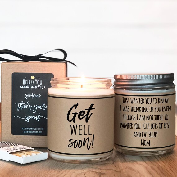 Get Well Soon Gift Sending Hugs Candle