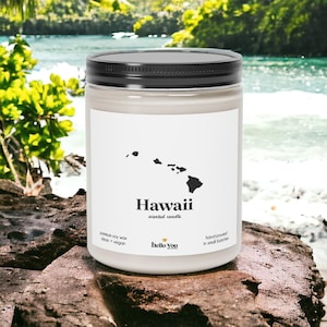 Hawaii State Candle Homesick Gift Moving Away Hometown Pride Vacation Keepsake