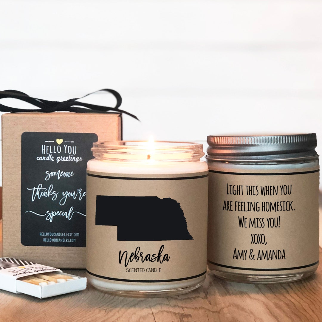 Nebraska Scented Candle Homesick Gift Feeling Homesick Etsy