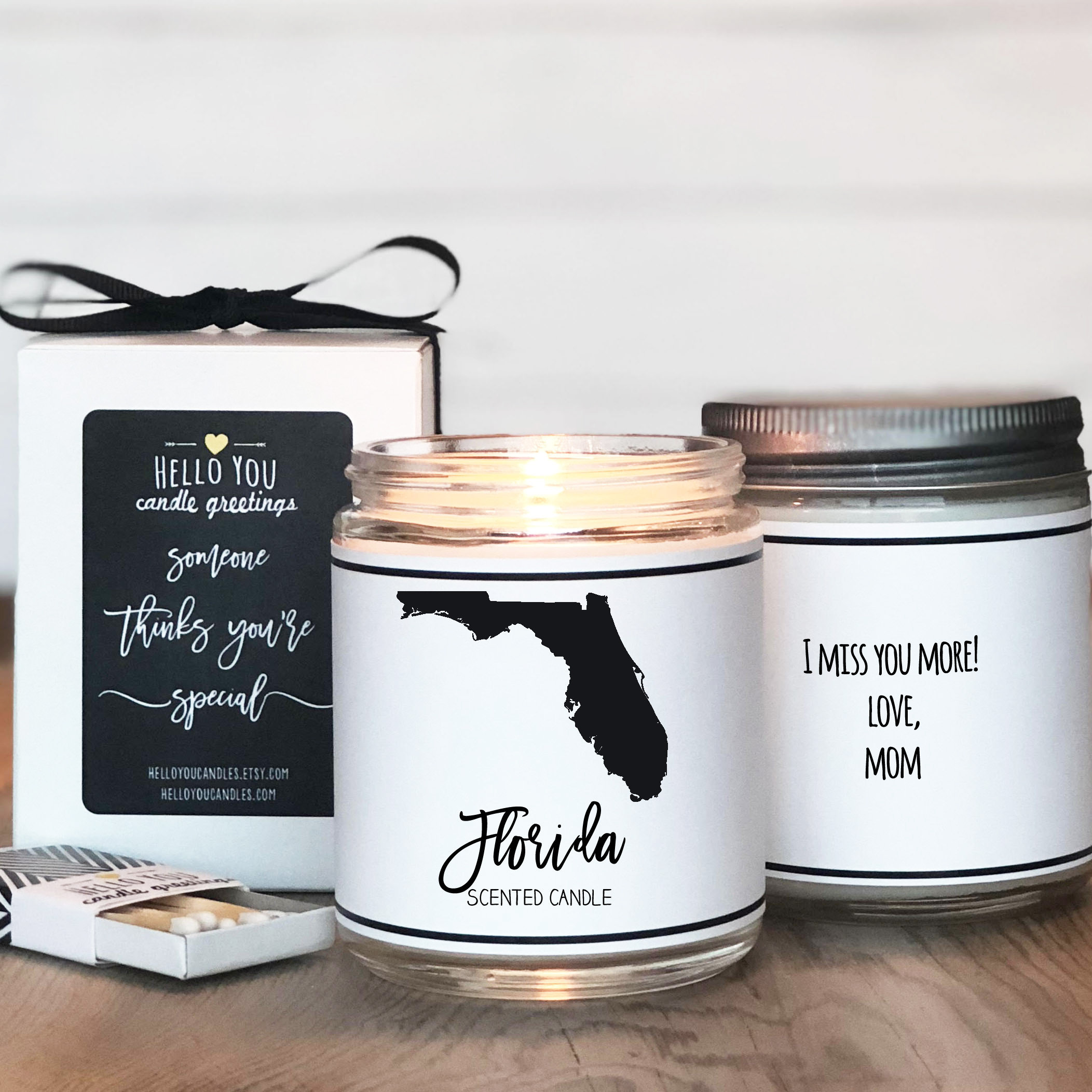 Florida Scented Candle Homesick Gift State Scented Candle Florida Gift College Student