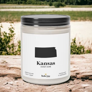 Kansas Scented Candle - Homesick Gift | Feeling Homesick | State Scented Candle | Moving Gift | College Student Gift | Kansas Lover