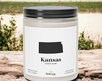 Kansas Scented Candle - Homesick Gift | Feeling Homesick | State Scented Candle | Moving Gift | College Student Gift | Kansas Lover