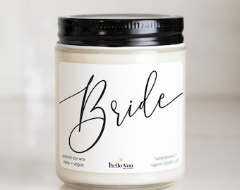 Personalized Bridal Shower Gifts Bride Candle Engagement Gift for Her, Bridal Shower Card, Bride Gift Personalized Candle