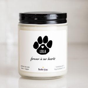 Forever in our Hearts Soy Candle | Loss of Pet Gift | Loss of Dog Gift | Loss of Cat Gift | Condolence Gift | Send a Gift | Pet Passing