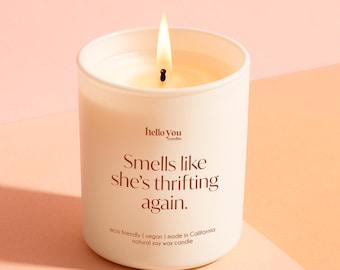 Gift for Thrifting Lover Gift for Thrift Shop Lover Gift for Vintage Lover Gift for Thrift Store Lover Gift Funny Candle
