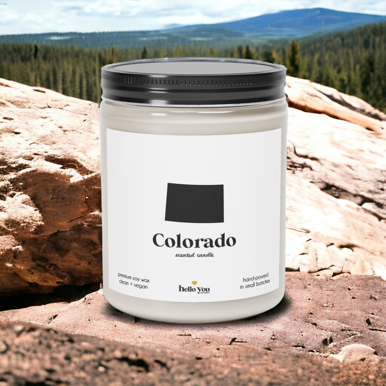 Colorado Scented Candle Homesick Gift Feeling Homesick State Scented Candle Moving Gift College Student Gift State Candles image 1