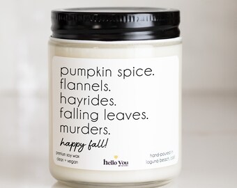Happy Fall Candle | Fall Scented Candles | Fall Candles | Halloween Decor | Cute Halloween Candle | Pumpkin scented candle