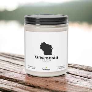 Wisconsin Scented Candle - Homesick Gift | Feeling Homesick | State Scented Candle | Moving Gift | College Student Gift | State Candles