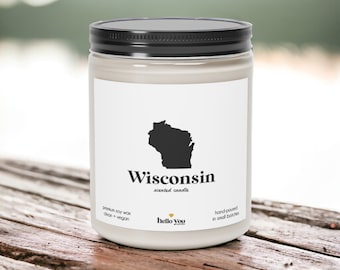 Wisconsin Scented Candle - Homesick Gift | Feeling Homesick | State Scented Candle | Moving Gift | College Student Gift | State Candles