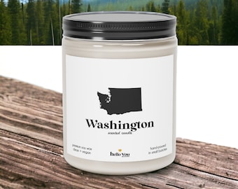 Washington Scented Candle - Homesick Gift | Feeling Homesick | State Scented Candle | Moving Gift | College Student Gift | State Candles