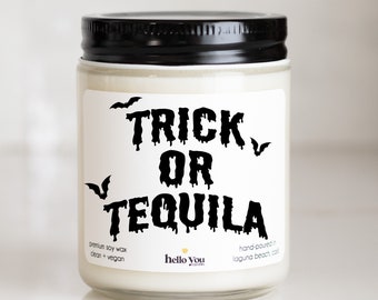 Trick or Tequila Halloween Candle | Funny Halloween Gift | Spooky Candle | Halloween Decor Candle | Cute Halloween Candle | Funny Candle