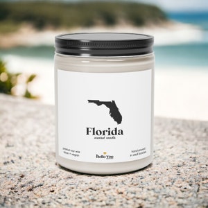Florida Scented Candle Homesick Gift State Scented Candle Florida Gift College Student Gift State Candles I Love Florida image 1