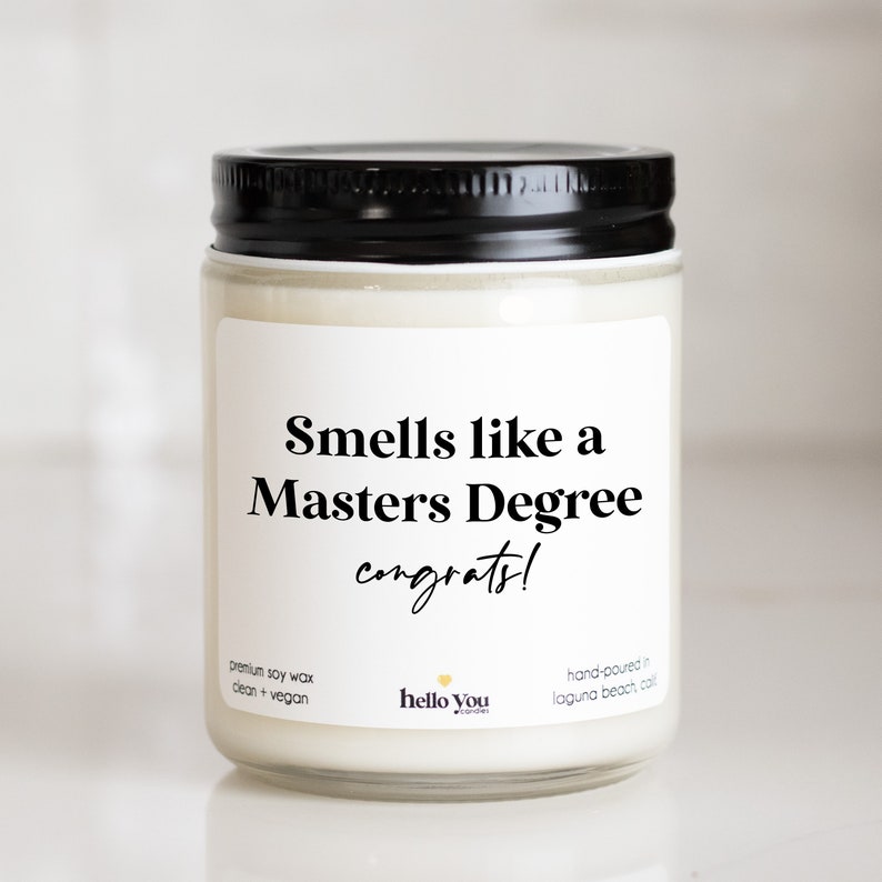 Master's Degree Graduation Gift Candle Personalized Graduation Gift Send a Graduation Gift Master's Degree Gift Candle image 2