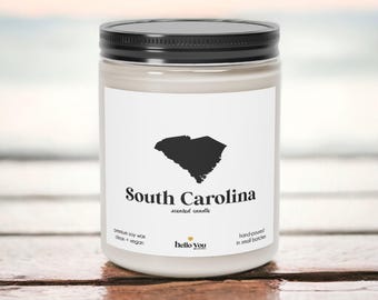 South Carolina Scented Candle: Homesick Gift, Soy Wax