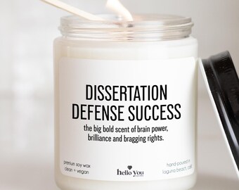 Dissertation Defense Gifts Dissertation Defense Success Candle Funny Candles for PhD Doctoral Candidates for Grad Students Gifts