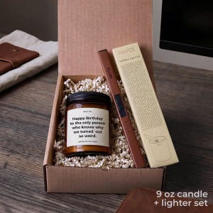 Funny Sister Birthday Gifts Candle Big Sister Gifts for Brother - Sibling Birthday Gift Why we turned out so weird 9 oz + Lighter Set