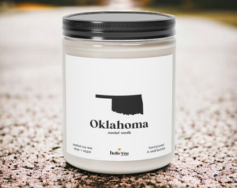 Oklahoma Scented Candle - Homesick Gift | Feeling Homesick | State Scented Candle | Moving Gift | College Student Gift | Oklahoma Lover