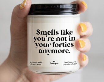 Best Friend 50th Birthday Gifts | Smells like you're not in your forties | Funny Birthday Gift | Birthday Candle | Milestone Birthday Gifts