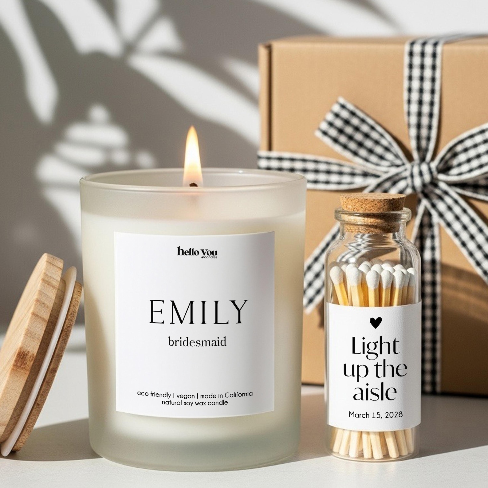 personalize Scented Candle gift for bridesmaids