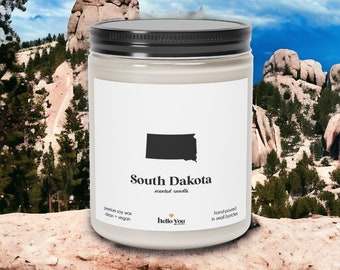 South Dakota Scented Candle - Homesick Gift | Feeling Homesick | State Scented Candle | Moving Gift | College Student Gift | State Candles